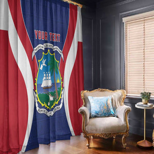 Personalised Afro Liberia Window Curtain Coat Of Arms With Flag Map - African Pattern