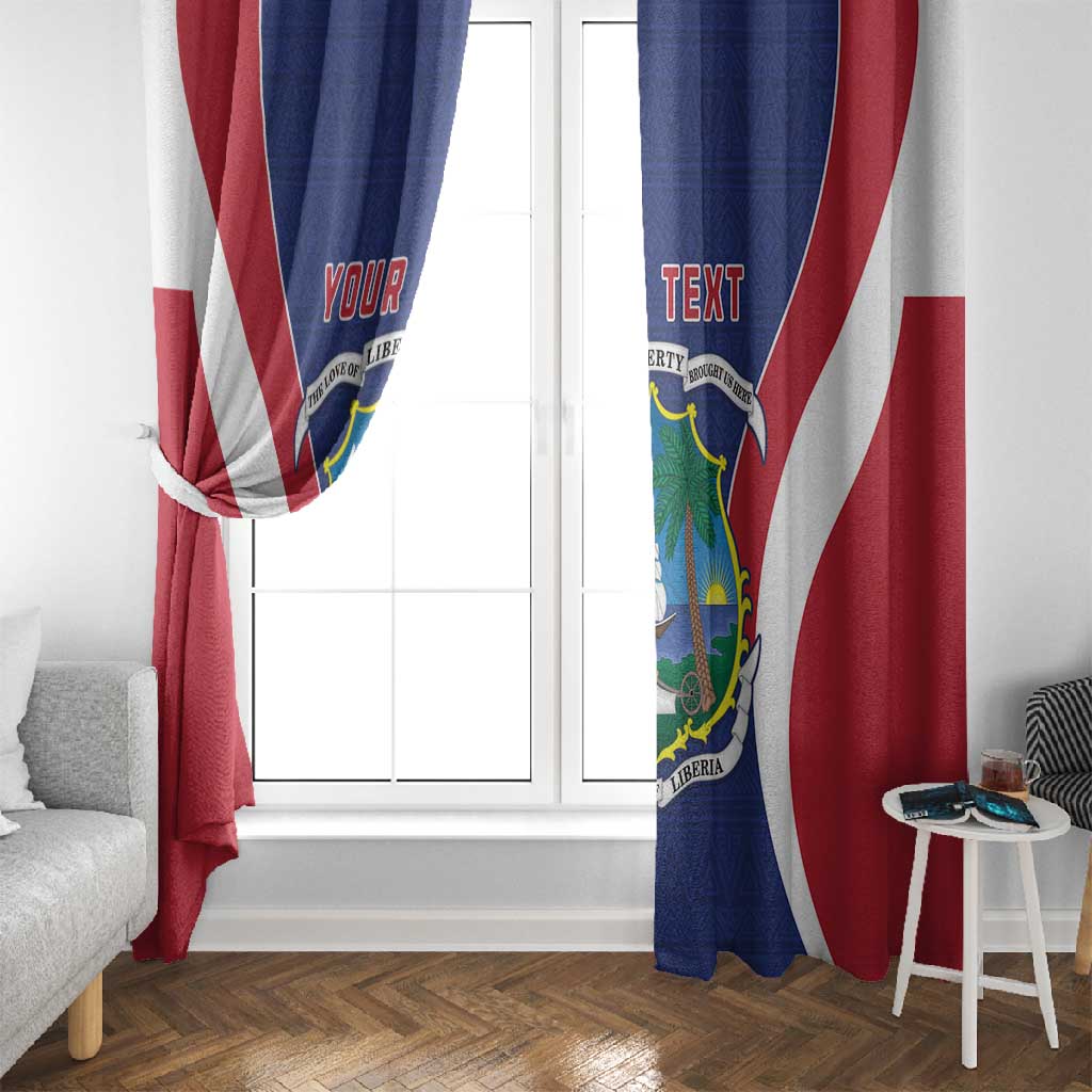Personalised Afro Liberia Window Curtain Coat Of Arms With Flag Map - African Pattern