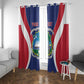 Personalised Afro Liberia Window Curtain Coat Of Arms With Flag Map - African Pattern