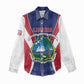 Personalised Afro Liberia Women Casual Shirt Coat Of Arms With Flag Map - African Pattern LT15