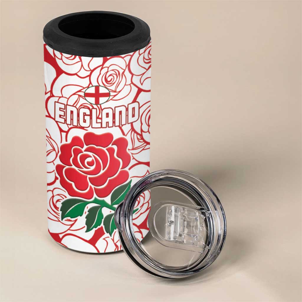 Personalized South Africa Combine England Rugby 4 in 1 Can Cooler Tumbler Springboks and Red Rose