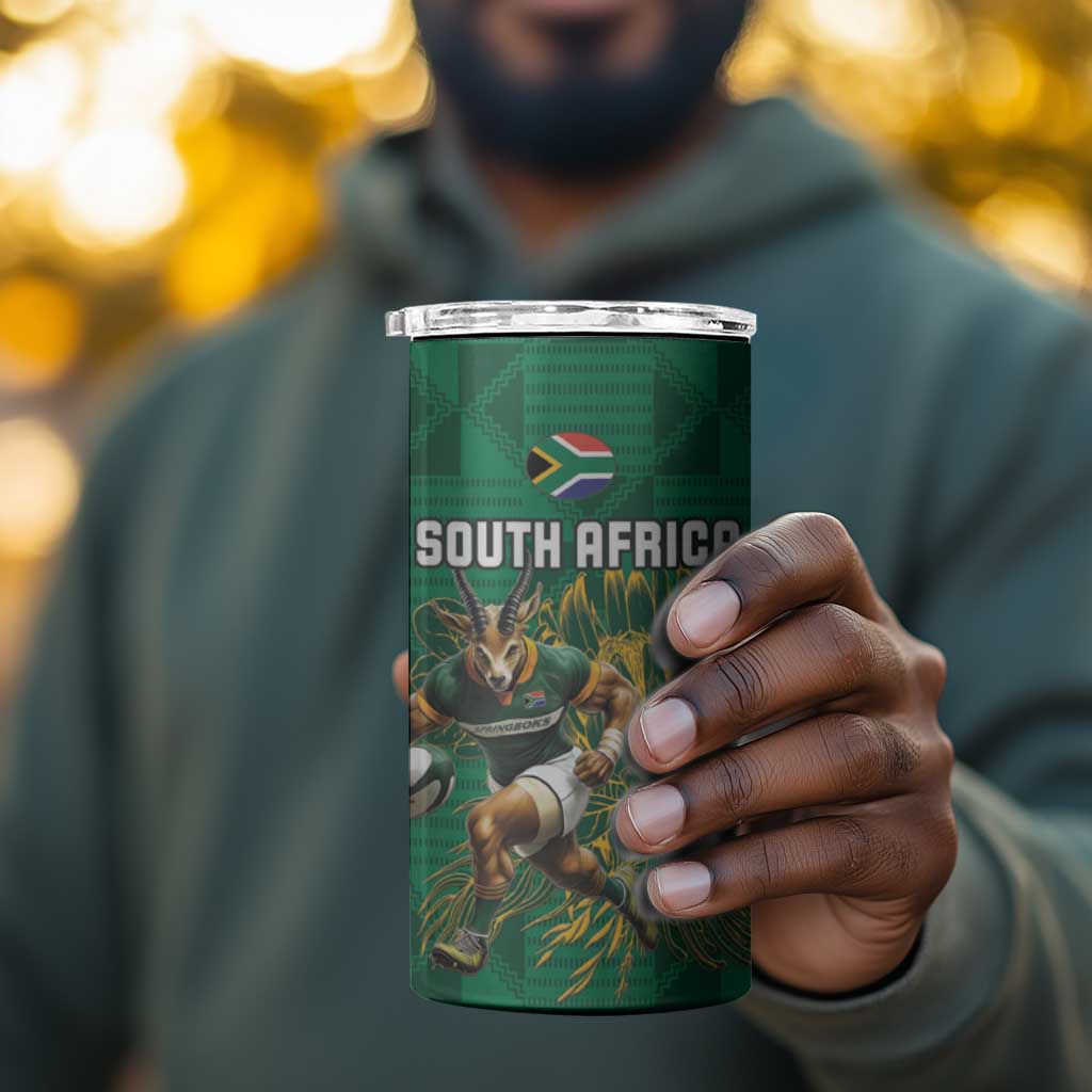 Personalized South Africa Combine England Rugby 4 in 1 Can Cooler Tumbler Springboks and Red Rose