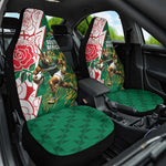 Personalized South Africa Combine England Rugby Car Seat Cover Springboks and Red Rose