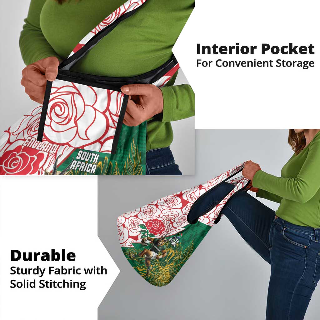 Personalized South Africa Combine England Rugby Grocery Bag Springboks and Red Rose