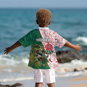Personalized South Africa Combine England Rugby Kid Hawaiian Shirt Springboks and Red Rose