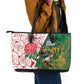 Personalized South Africa Combine England Rugby Leather Tote Bag Springboks and Red Rose
