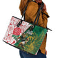 Personalized South Africa Combine England Rugby Leather Tote Bag Springboks and Red Rose
