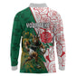 Personalized South Africa Combine England Rugby Long Sleeve Polo Shirt Springboks and Red Rose