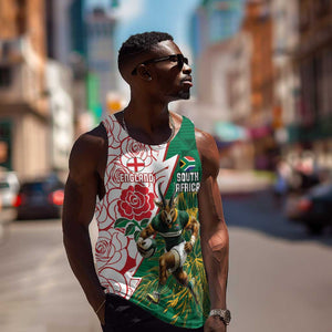 Personalized South Africa Combine England Rugby Men Tank Top Springboks and Red Rose