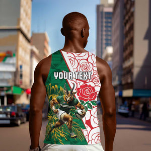 Personalized South Africa Combine England Rugby Men Tank Top Springboks and Red Rose