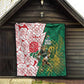 Personalized South Africa Combine England Rugby Quilt Springboks and Red Rose