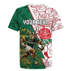 Personalized South Africa Combine England Rugby Rugby Jersey Springboks and Red Rose