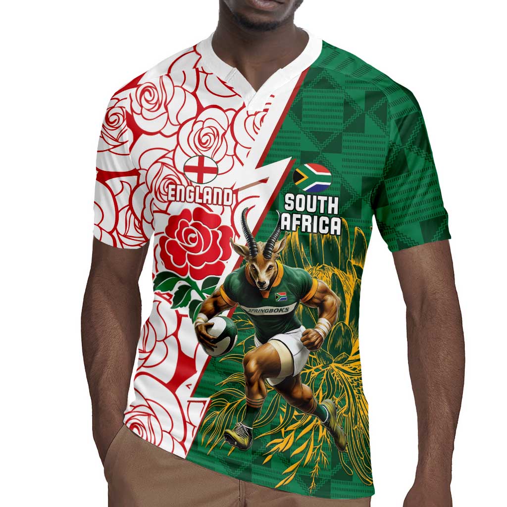 Personalized South Africa Combine England Rugby Rugby Jersey Springboks and Red Rose