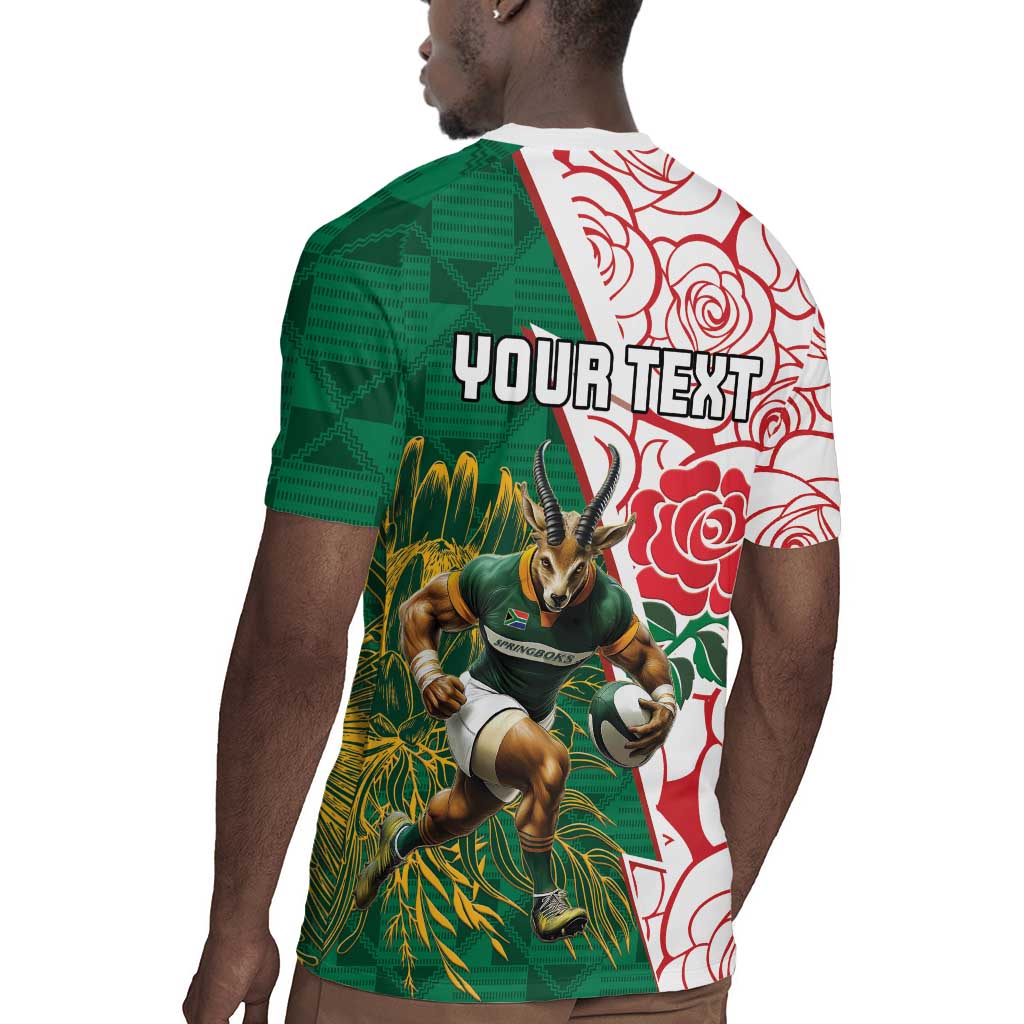 Personalized South Africa Combine England Rugby Rugby Jersey Springboks and Red Rose