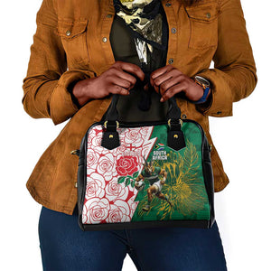Personalized South Africa Combine England Rugby Shoulder Handbag Springboks and Red Rose