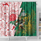 Personalized South Africa Combine England Rugby Shower Curtain Springboks and Red Rose