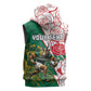 Personalized South Africa Combine England Rugby Sleeveless Hoodie Springboks and Red Rose - African Pride