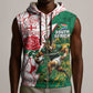 Personalized South Africa Combine England Rugby Sleeveless Zip Hoodie Springboks and Red Rose - African Pride