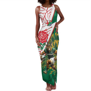 Personalized South Africa Combine England Rugby Tank Maxi Dress Springboks and Red Rose