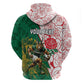 Personalized South Africa Combine England Rugby Zip Hoodie Springboks and Red Rose