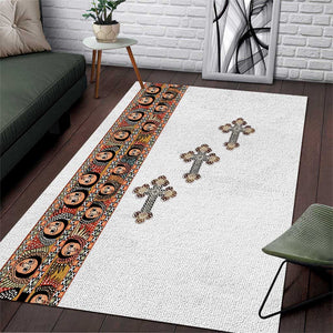 Ethiopia Angels Tilet With Cross Area Rug