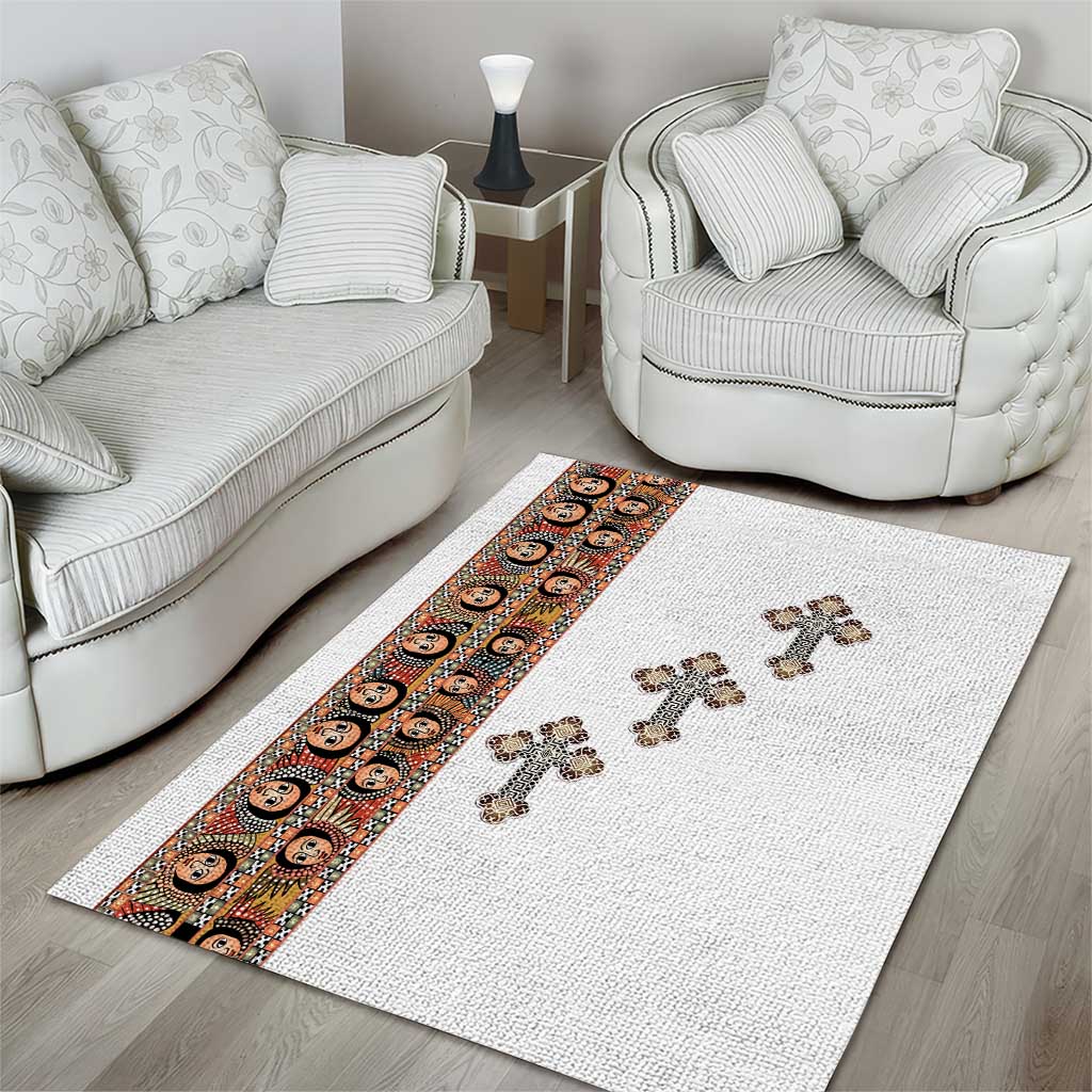 Ethiopia Angels Tilet With Cross Area Rug