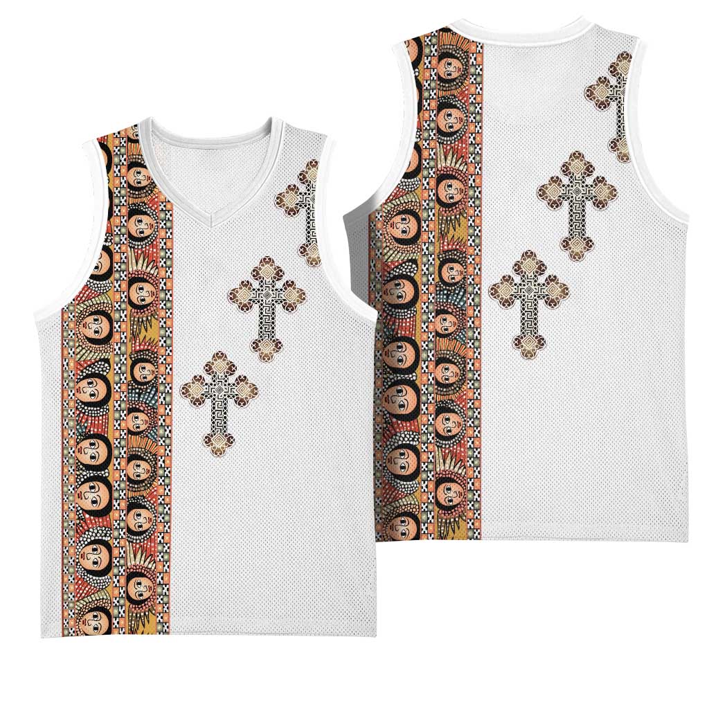 Ethiopia Angels Tilet With Cross Basketball Jersey - African Pride