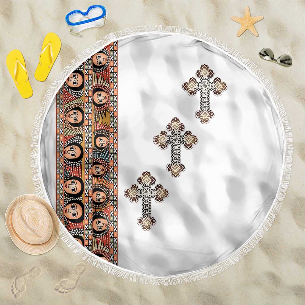Ethiopia Angels Tilet With Cross Beach Blanket