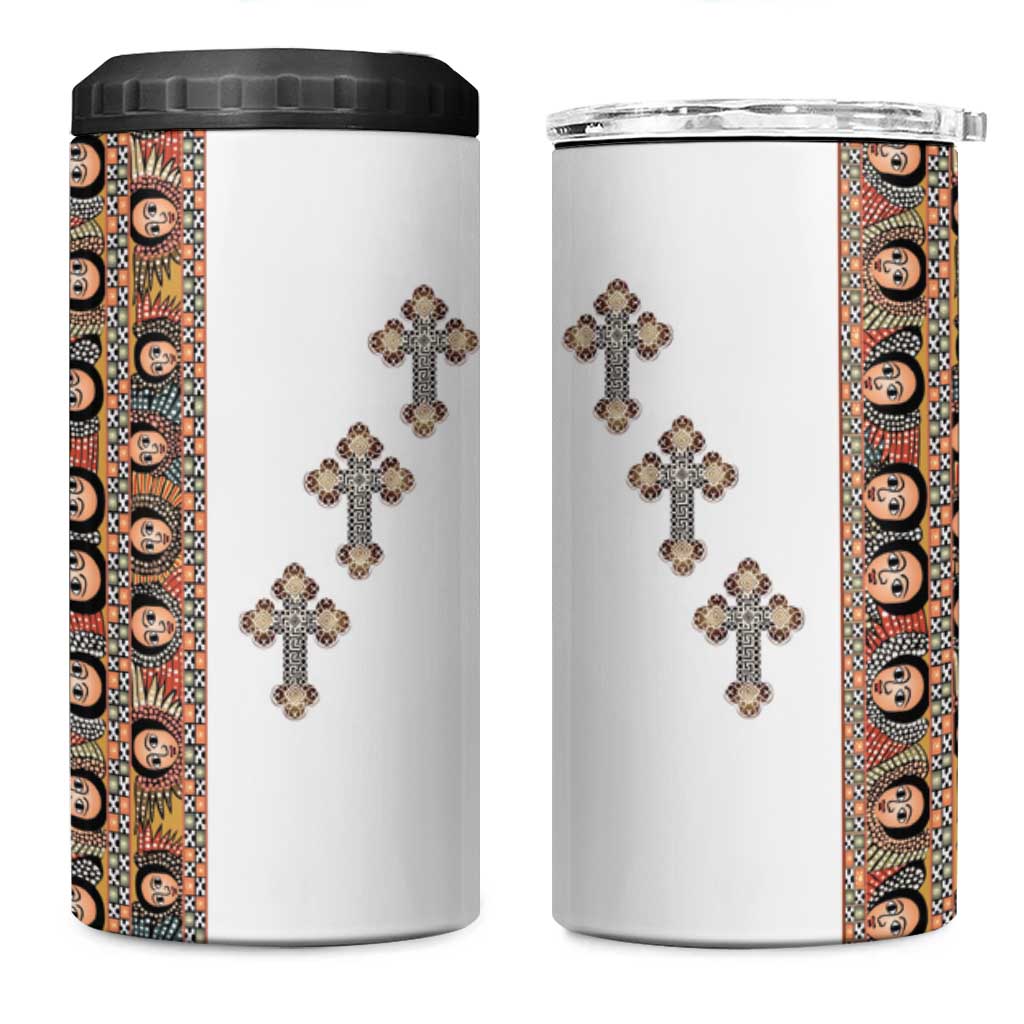 Ethiopia Angels Tilet With Cross 4 in 1 Can Cooler Tumbler