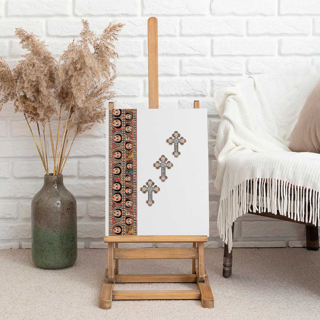 Ethiopia Angels Tilet With Cross Canvas Wall Art