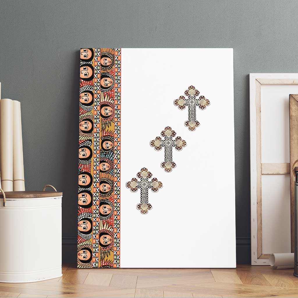 Ethiopia Angels Tilet With Cross Canvas Wall Art