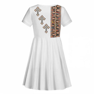 Ethiopia Angels Tilet With Cross Kid Short Sleeve Dress