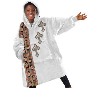 Ethiopia Angels Tilet With Cross Kid Wearable Blanket Hoodie