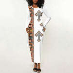 Ethiopia Angels Tilet With Cross Long Sleeve Bodycon Dress LT15