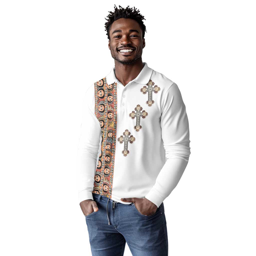 Ethiopia Angels Tilet With Cross Long Sleeve Polo Shirt