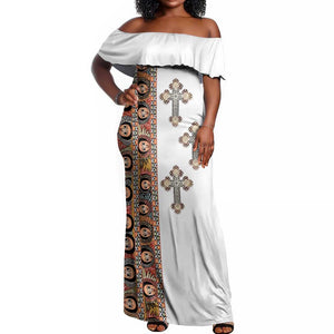 Ethiopia Angels Tilet With Cross Off Shoulder Maxi Dress