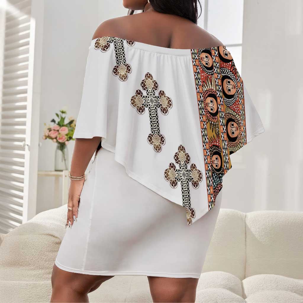 Ethiopia Angels Tilet With Cross Off Shoulder Short Dress