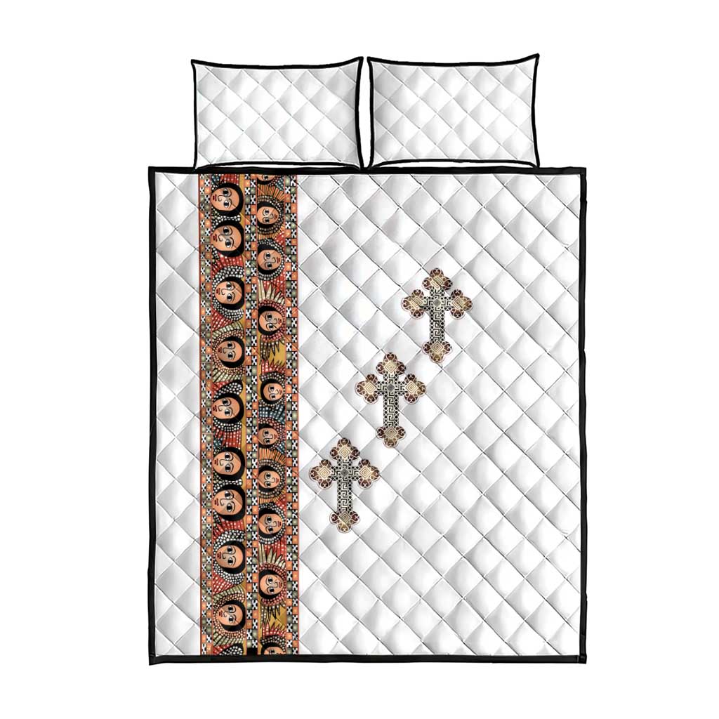 Ethiopia Angels Tilet With Cross Quilt Bed Set