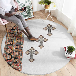 Ethiopia Angels Tilet With Cross Round Carpet