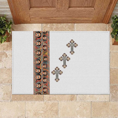 Ethiopia Angels Tilet With Cross Rubber Doormat