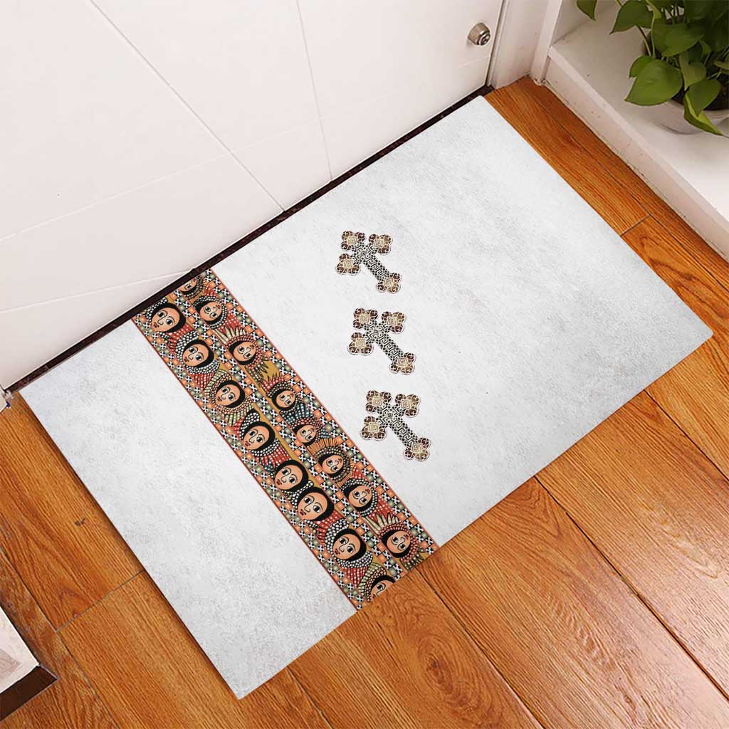Ethiopia Angels Tilet With Cross Rubber Doormat