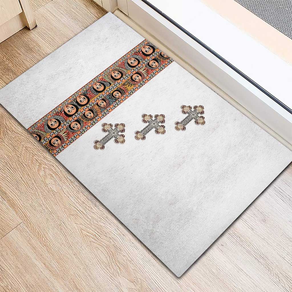 Ethiopia Angels Tilet With Cross Rubber Doormat