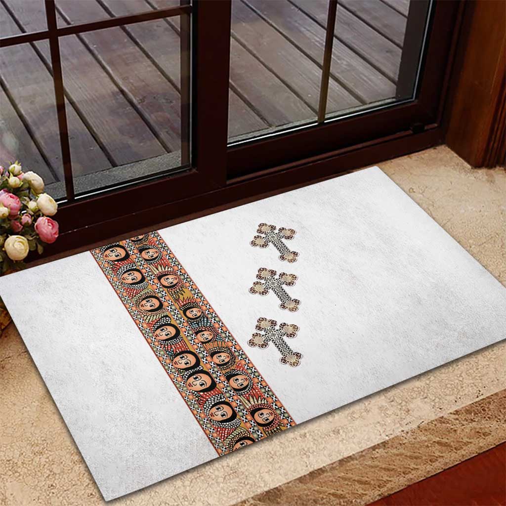 Ethiopia Angels Tilet With Cross Rubber Doormat