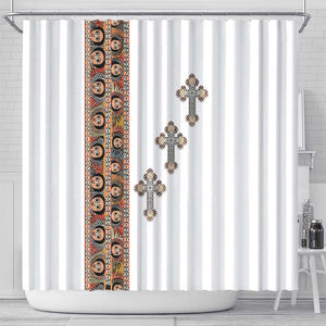 Ethiopia Angels Tilet With Cross Shower Curtain
