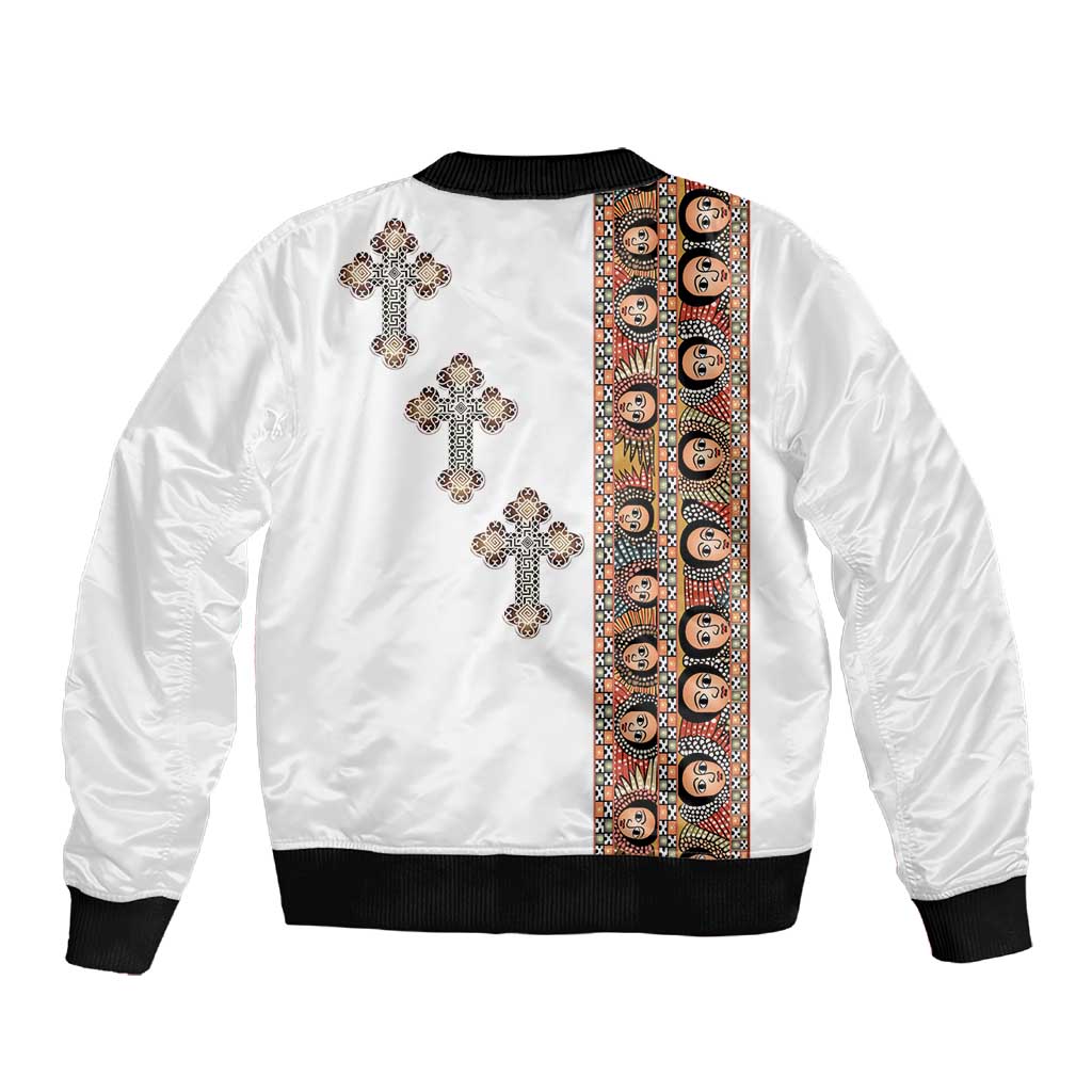 Ethiopia Angels Tilet With Cross Sleeve Zip Bomber Jacket