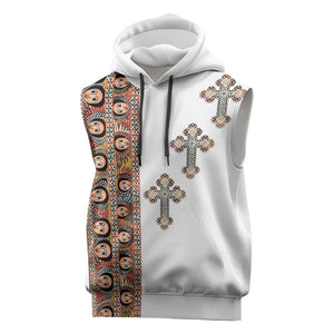 Ethiopia Angels Tilet With Cross Sleeveless Hoodie - African Pride