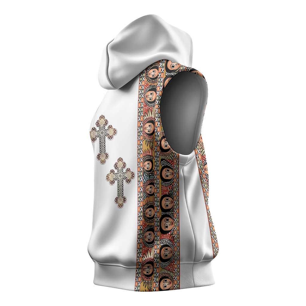 Ethiopia Angels Tilet With Cross Sleeveless Hoodie - African Pride