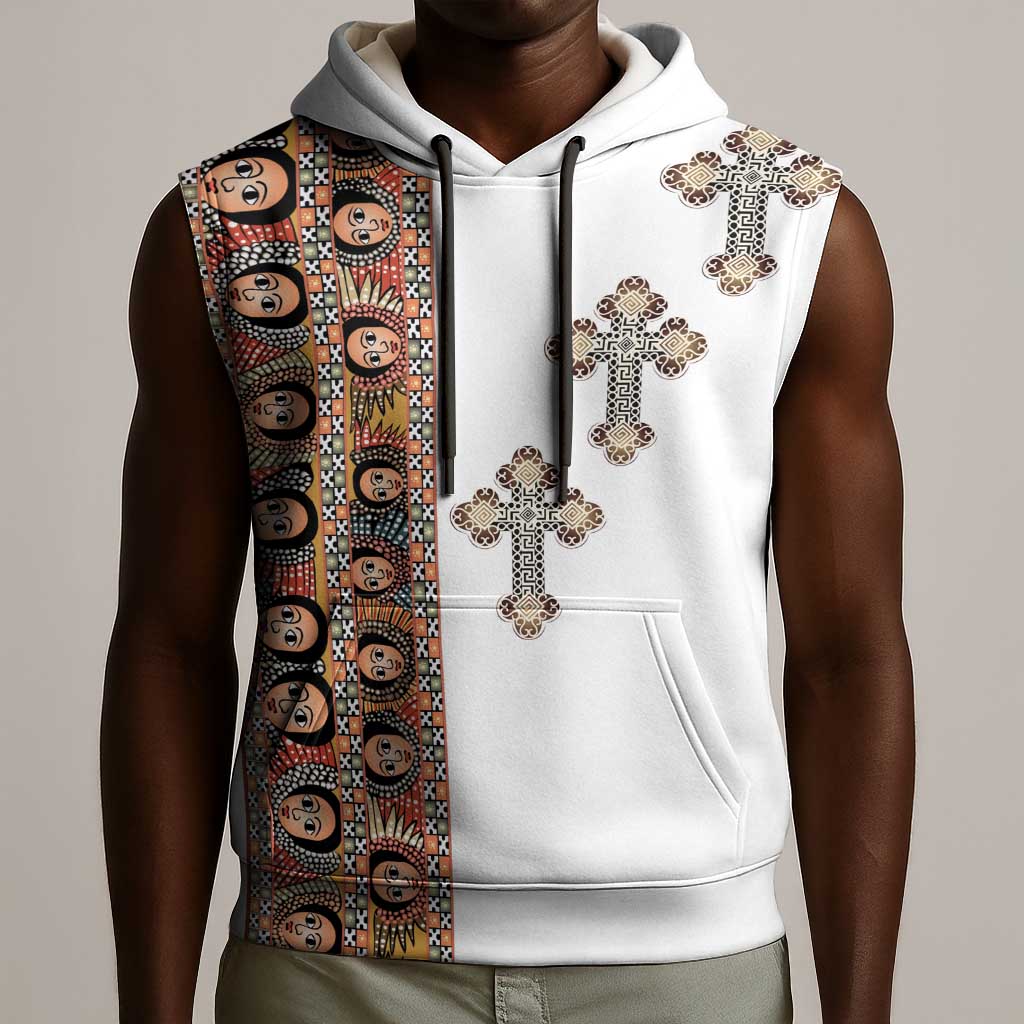 Ethiopia Angels Tilet With Cross Sleeveless Hoodie - African Pride