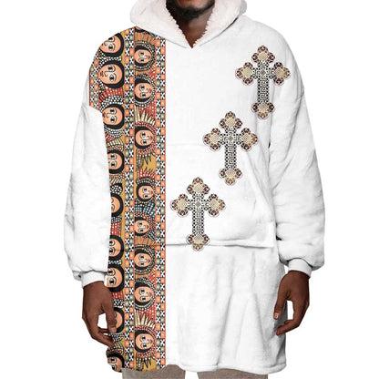 Ethiopia Angels Tilet With Cross Wearable Blanket Hoodie
