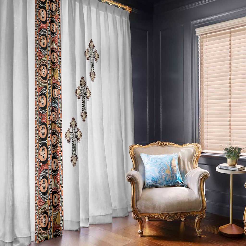 Ethiopia Angels Tilet With Cross Window Curtain